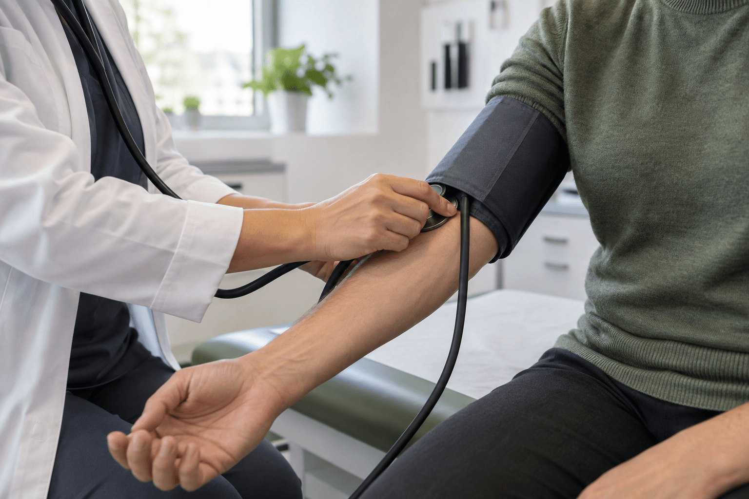 Privacy-safe blood pressure check in a family clinic